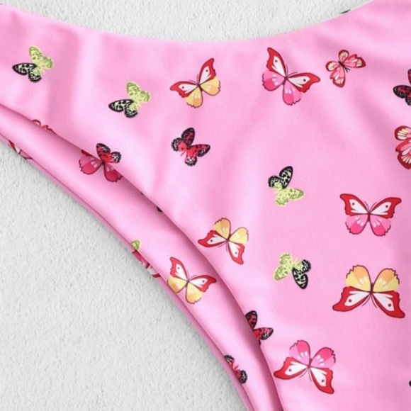 Zaful Underwire Pink Butterfly Bikini - Picture 4 of 16